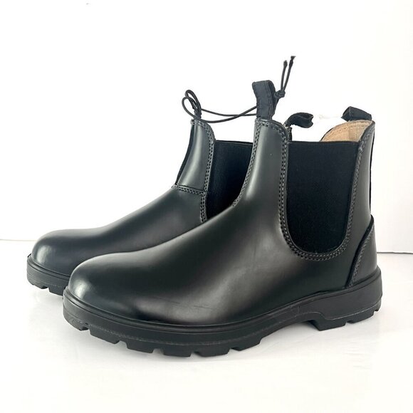 NWOT Aquatherm Bryanna Black Leather Pull On‎ Water Resistant Chelsea Boots Sz 9 - Picture 1 of 16
